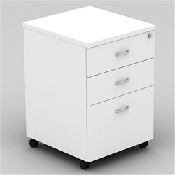 OM Mobile Pedestal 2 Drawer 1 File 468W x 510D x 685mmH All White