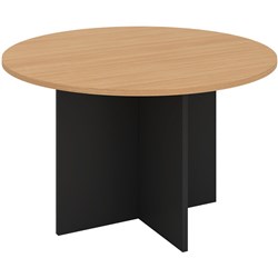 OM Round Meeting Table 900 Diameter x 720mmH Beech And Charcoal