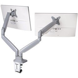 Kensington SmartFit One-Touch Dual Monitor Arm Silver Grey