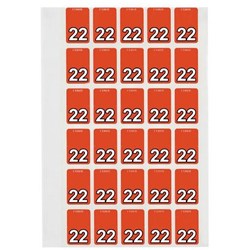 Avery Top Tab 22 Year Code Label 20x30mm Orange Pack Of 150