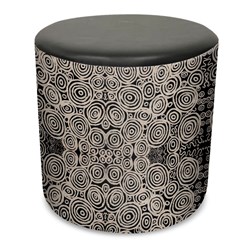 K2 Orange Dust Eva Round Ottoman 450mm Diameter Black Dots