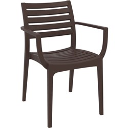 Siesta Ares 80 5 Piece Outdoor Dining Set With Artemis Arm Chairs Chocolate