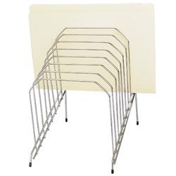 MARBIG STEP FILE ORGANISER LARGE 8 COMPARTMENT CHROME PLATED FINISH