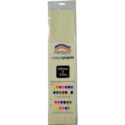 RAINBOW CREPE PAPER 500mmx2.5m White