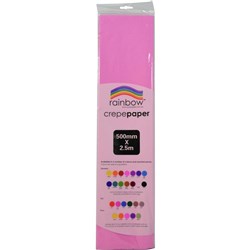 RAINBOW CREPE PAPER 500mmx2.5m Pink