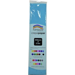 RAINBOW CREPE PAPER 500mmx2.5m Light Blue