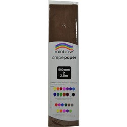 RAINBOW CREPE PAPER 500mmx2.5m Dark Brown