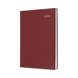 Collins Belmont Desk Diary A5 Day To Page Burgundy