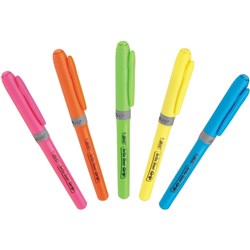Bic Brite Liner Grip Highlighter 1.6-3.3mm Assorted Colours Pack of 5