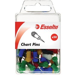 Esselte Chart Pins Assorted Colours Pack Of 50