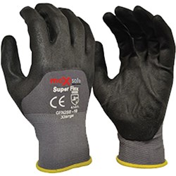 Maxisafe Supaflex Gloves With 3/4 Micro Foam Coating Small Black